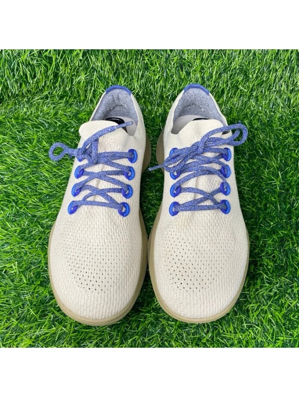 Allbirds Tree Dasher Sneakers Men's 12M Beige Blue Athletic Running Shoes 2215